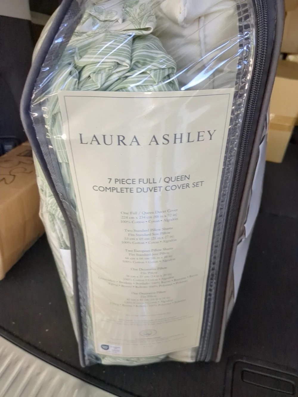 Laura Ashley Home - Queen Duvet Cover Set, Reversible Cotton Bedding